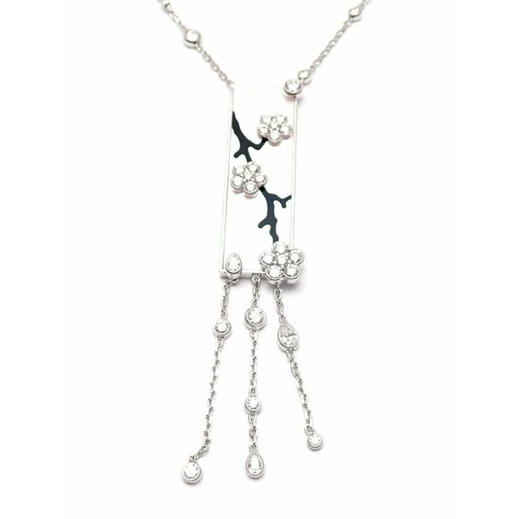 Authentic! Van Cleef & Arpels Miroir Des Eaux 18k Gold Diamond MOP Necklace - Picture 3 of 12